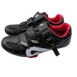 NWOT Peloton Cycling Shoes Black Red Buckle Strap Indoor Spin Bike Shoes Size 38